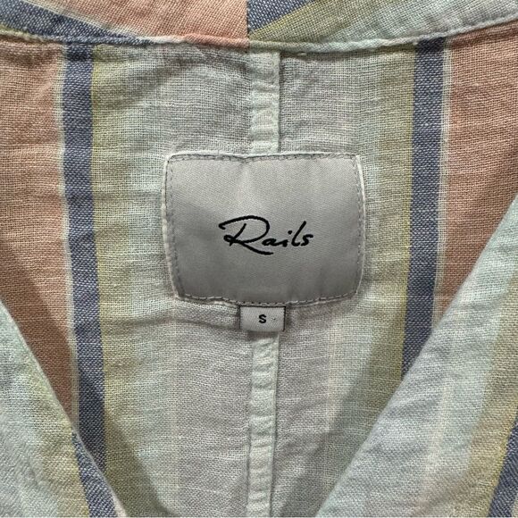 Rails THEA
BIARRITZ MULTI
STRIPE Linen Top S EUC - Picture 3 of 7